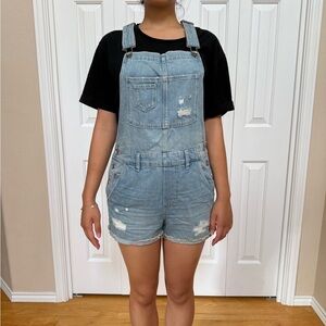 Stylish Blue Denim Women's Overalls